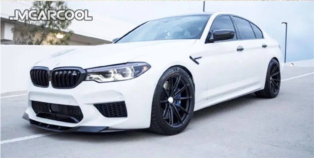 JMCARCOOL ألياف الكربون الجبهة حافة مصد السيارة سبويلر ملحقات لسيارات BMW 5 Series F90 M5 سيدان 2018 2019 2020
