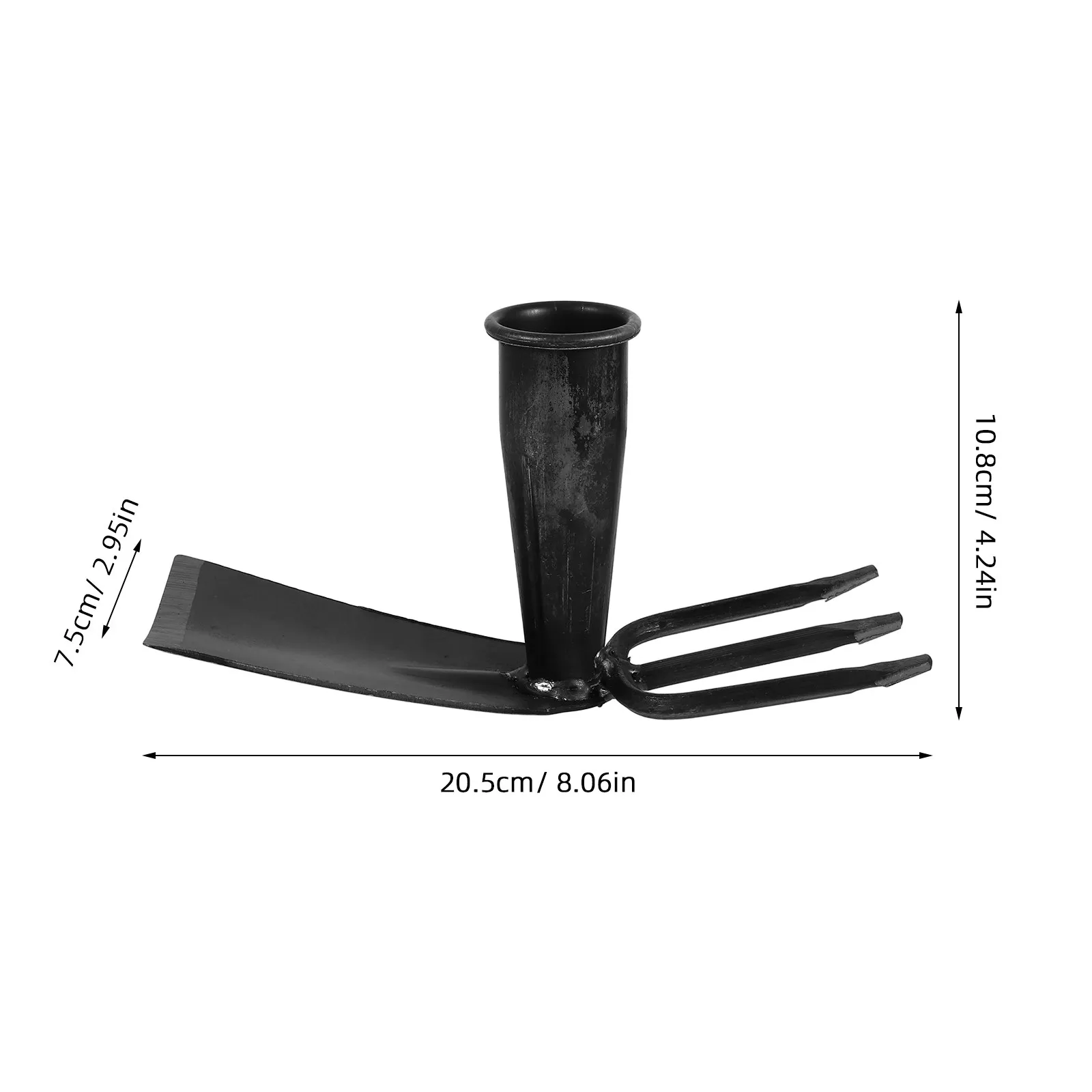 Garden Hoe and Rake Dual Function Carbon Steel Weeding Cultivator for Flowers Vegetables Lawn Soil Loosening 7.5cm Ergonomic