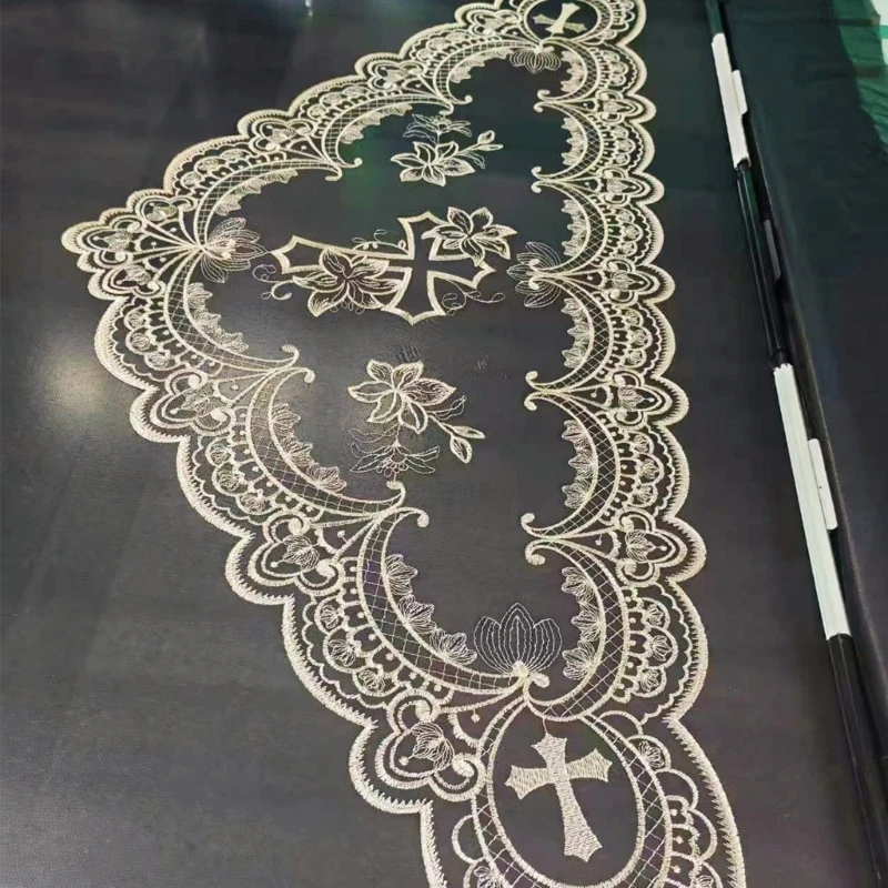 

Fashionable Scarf With Detailed Lace Design Multipurpose Head Accessory Quick Dry Polyester Fabric