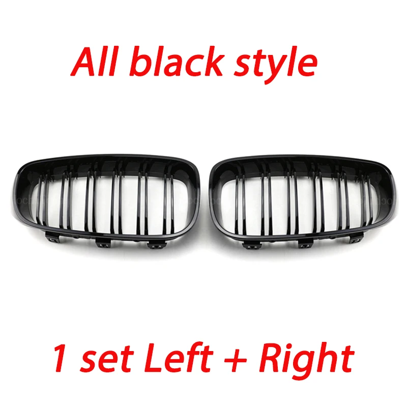 Fromt Bumper Car Styling Kidney Racing Grille Fit For BMW 3 Series GT F34 2012-2020 Repalcement Dual Slat Gloss Black M Color