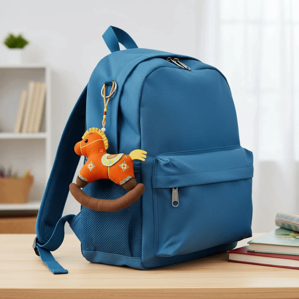 

Chinese Style Mini Horse Hanging Ornament Embroidered Pattern Traditional Year of The Horse Mascot Keychain Cartoon PP Cotton