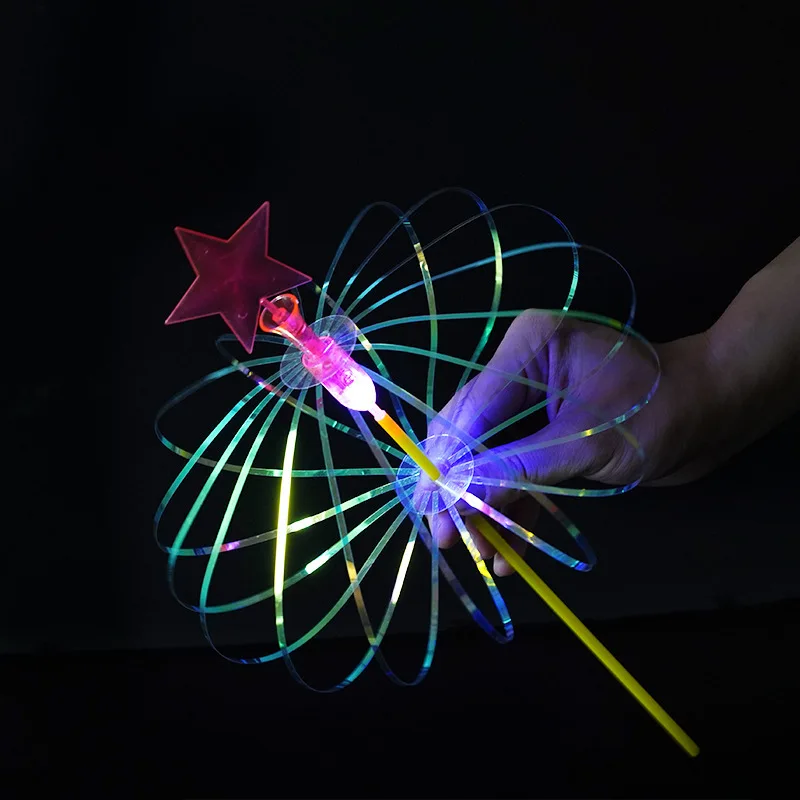 Varita mágica de burbujas con forma de arco iris para niños, Varita de burbujas que brilla, juguetes para aliviar el estrés, regalo de cumpleaños y