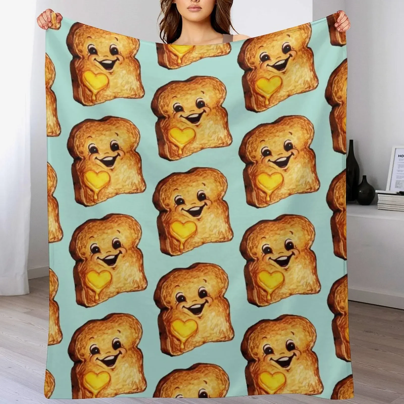 

Toast Throw Blanket Decorative Sofa bed plaid Single Stuffeds Blankets