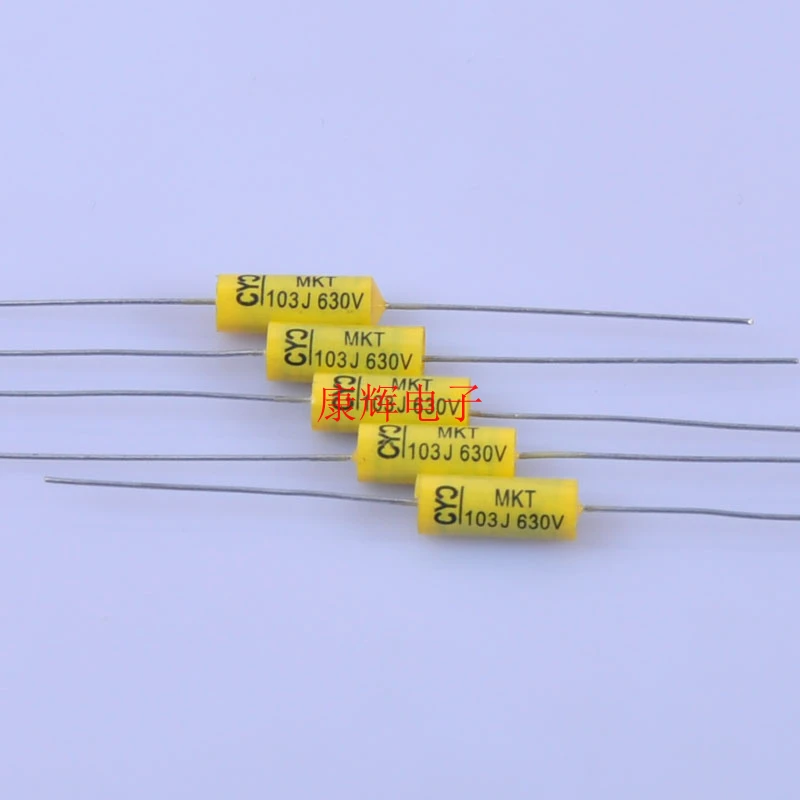 Axial Horizontal Yellow String Capacitor 630V 0.01uf 103 Thin Film Capacitor Dedicated to Power Amplifier for Biliary Machines