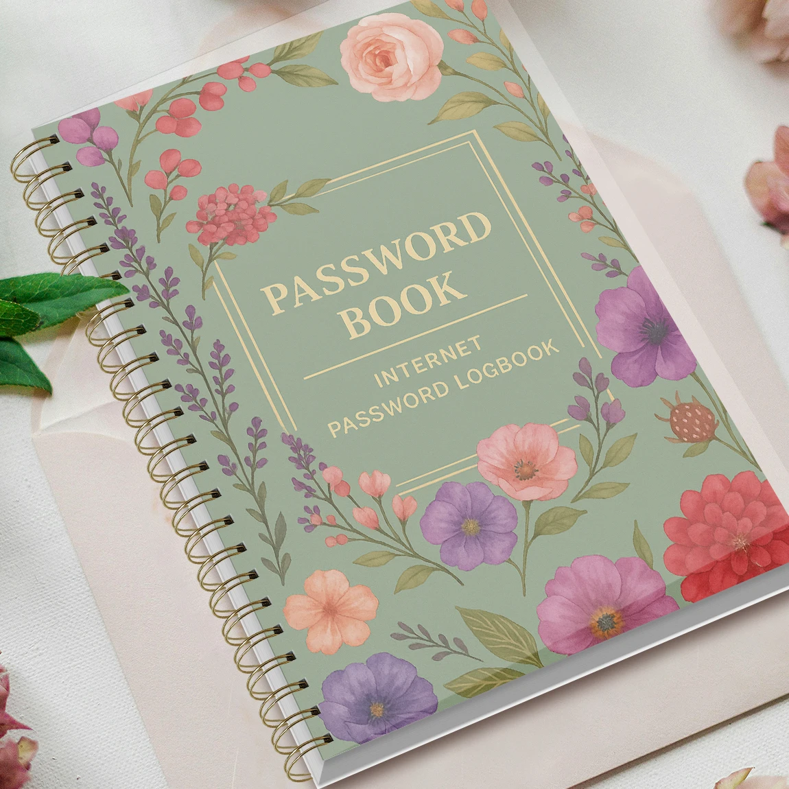 A5 Password Book with 3 Sheets Stickers,Internet Account and Website Login Organizer,Perfect Password for Managing Cybersecurity