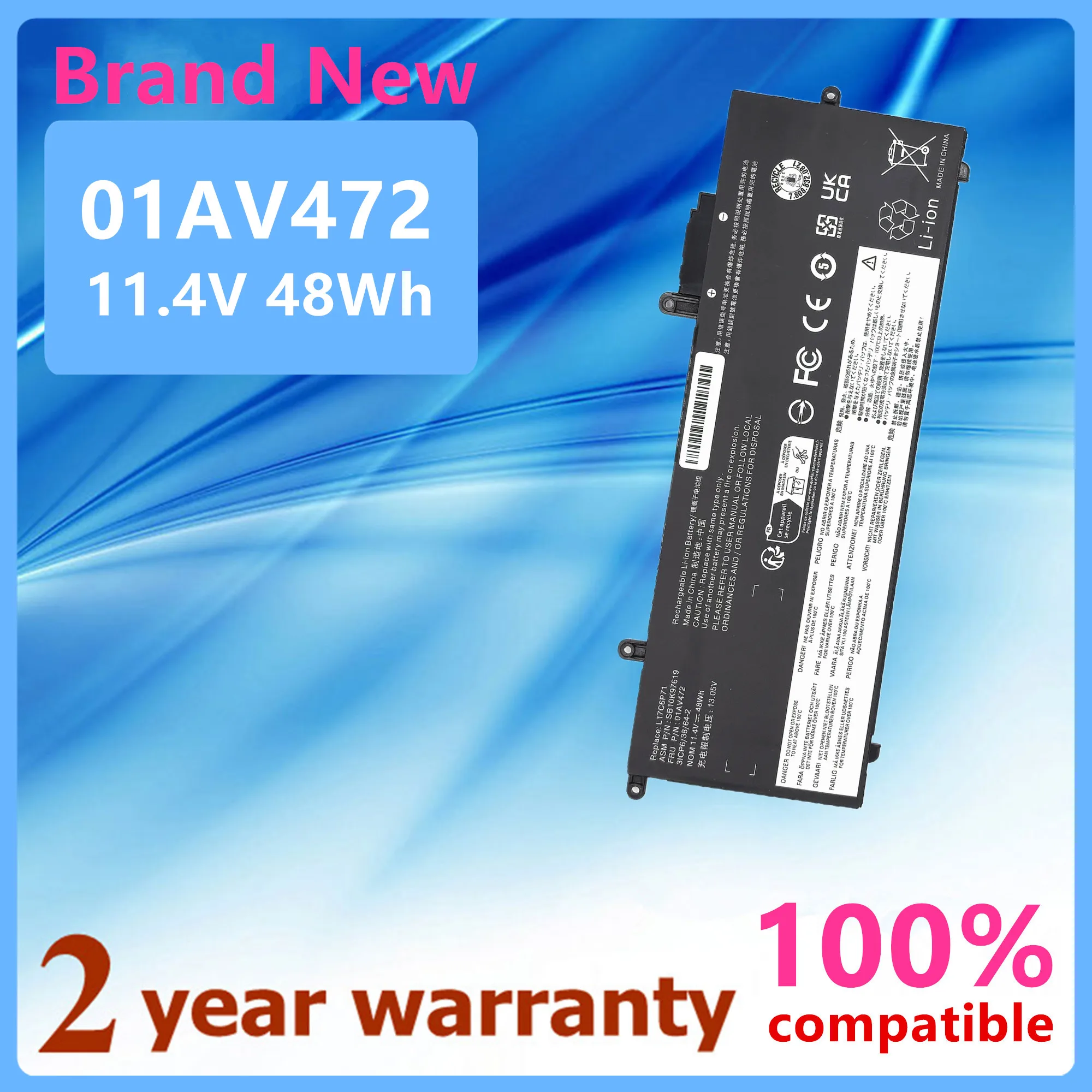 Laptop battery For Lenovo ThinkPad ThinkPad X280 Series L17C6P71 01AV470 L17M6P71 01AV471 L17L6P71 01AV472