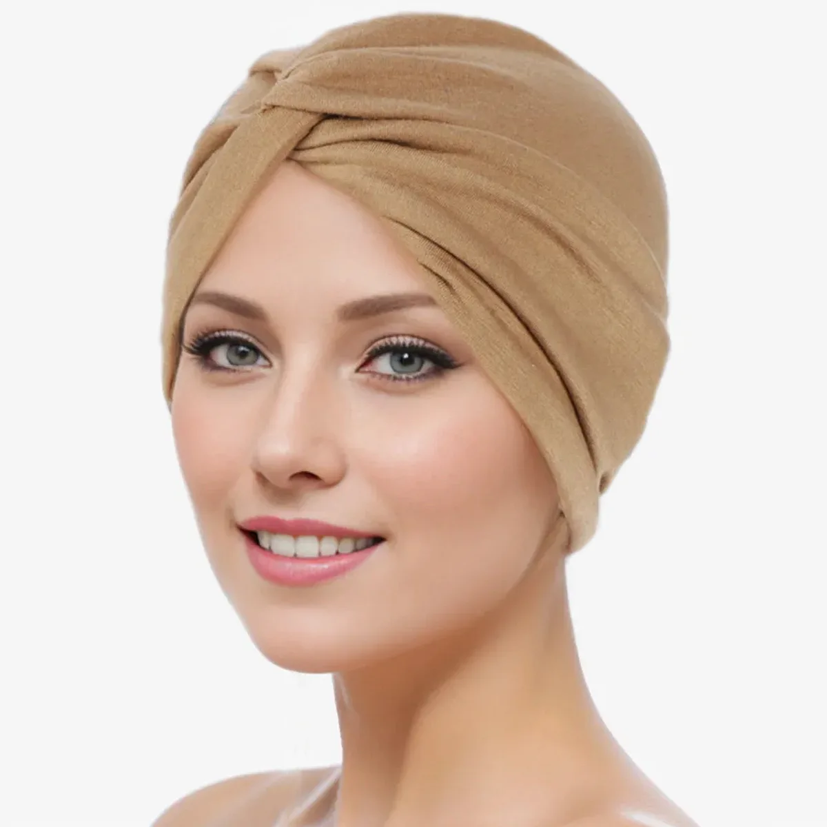 Cotton Headwrap Scarf Breathable Stretch Full Coverage Vintage Boho Elastic Cross Wrap Cap for Women​