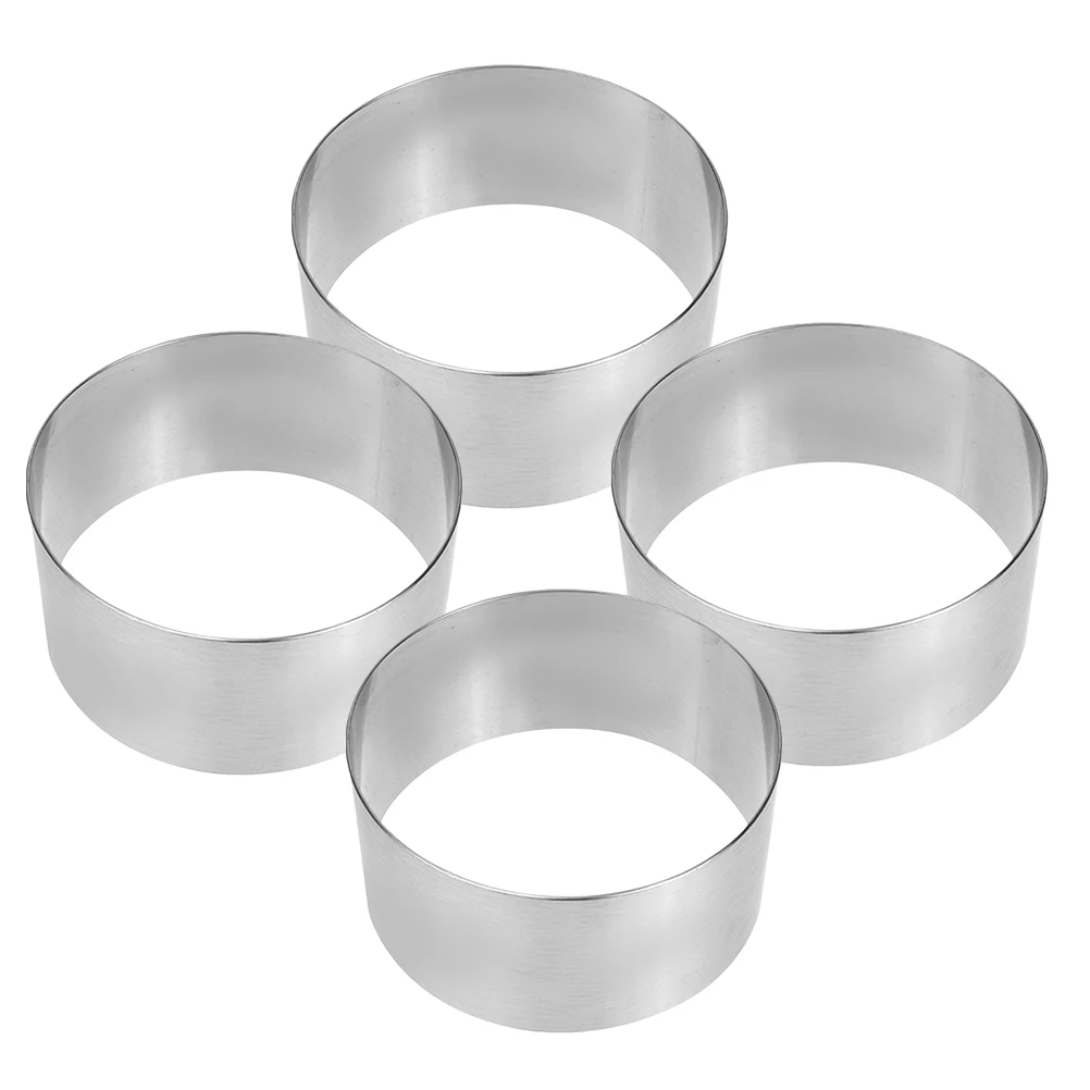 

4pcs Stainless Mousse Circle Biscuit Cutters Mold Circle Baking Rings Cake Pastry Ring Cook Bake Dessert Tool