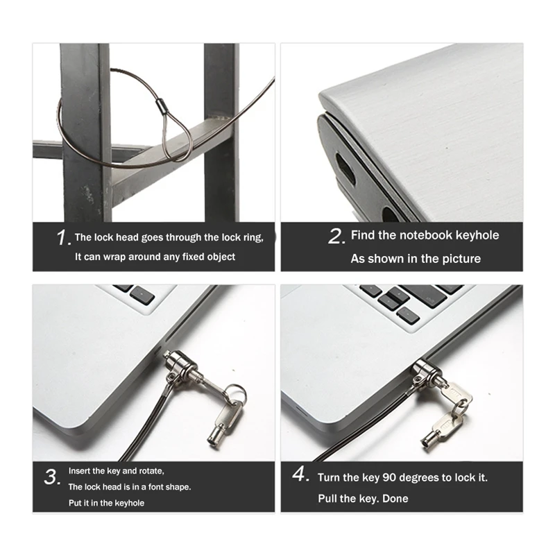 1 Set Notebook Laptop Computer Lock chiave universale Internet Cafe Lock Security antifurto Lock