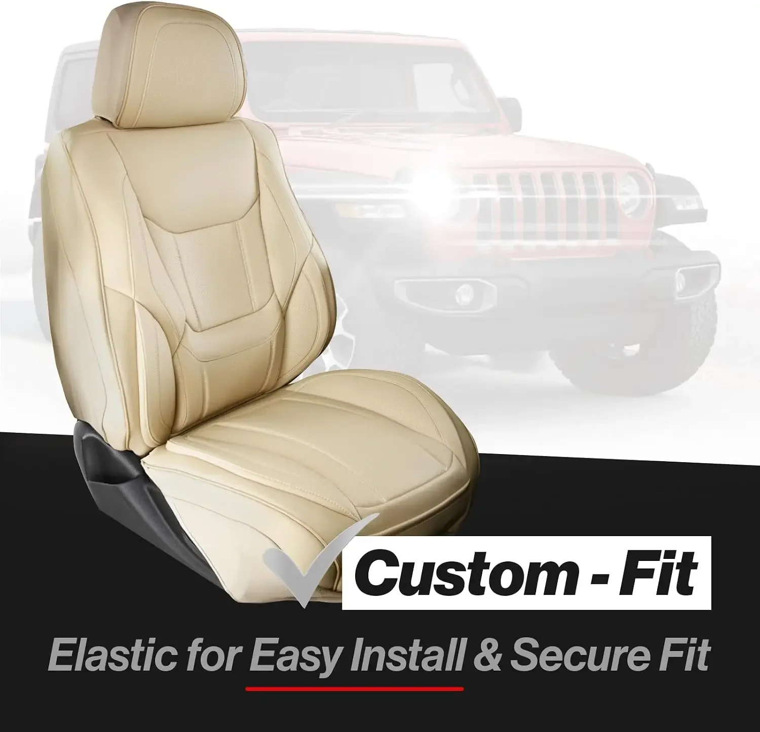 Custom SUV Car Seat Covers for 2020-2025 Subaru Outback | Premium Waterproof Faux Leather Non-Slip Memory Foam Airbag