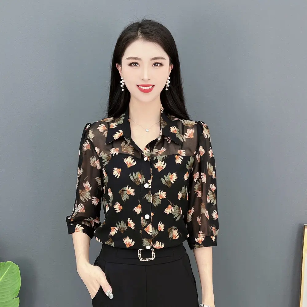 

Floral Shirt Women's Summer Fashion Multipurpose Elegant Loose Stylish Design
