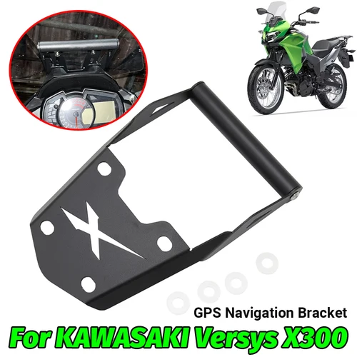 Soporte de barra transversal para teléfono inteligente de motocicleta, soporte de placa de navegación GPS para KAWASAKI Versys X300 X-300 Versys-X 300, accesorios