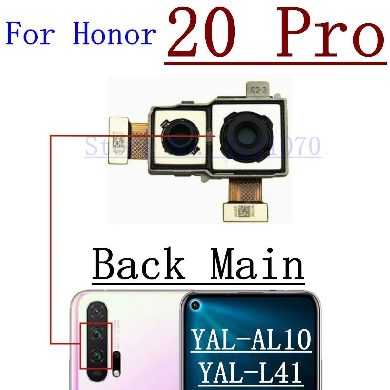 Original Front Small & Rear Back Camera For Huawei Honor 20 Pro 20Pro Main Big Camera Wide Angle Camera With Flex Cable