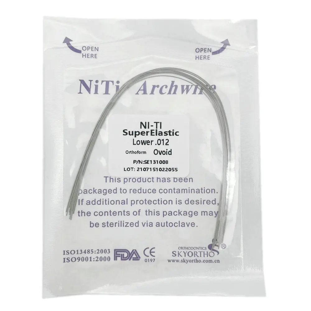 10pcs/pack Orthodontic Dental Super Elastic Oval Form Niti Round/Rectangular Arch Wires Dental Niti Arch Wire Dentist Product