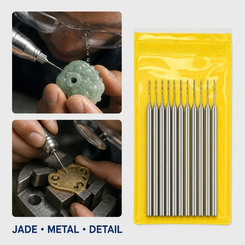 High Speed Micro Twist Drill Bits 2.35mm Shank 0.5-2.3mm for Engraving Precision Tungsten Steel Durable for Rotary Jewelry Tool