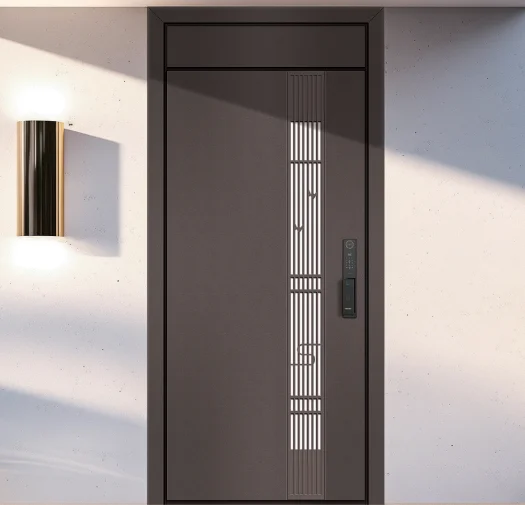Stainless steel security anti-theft entry door single leaf high-grade thickened outer door with built-in ventilation window