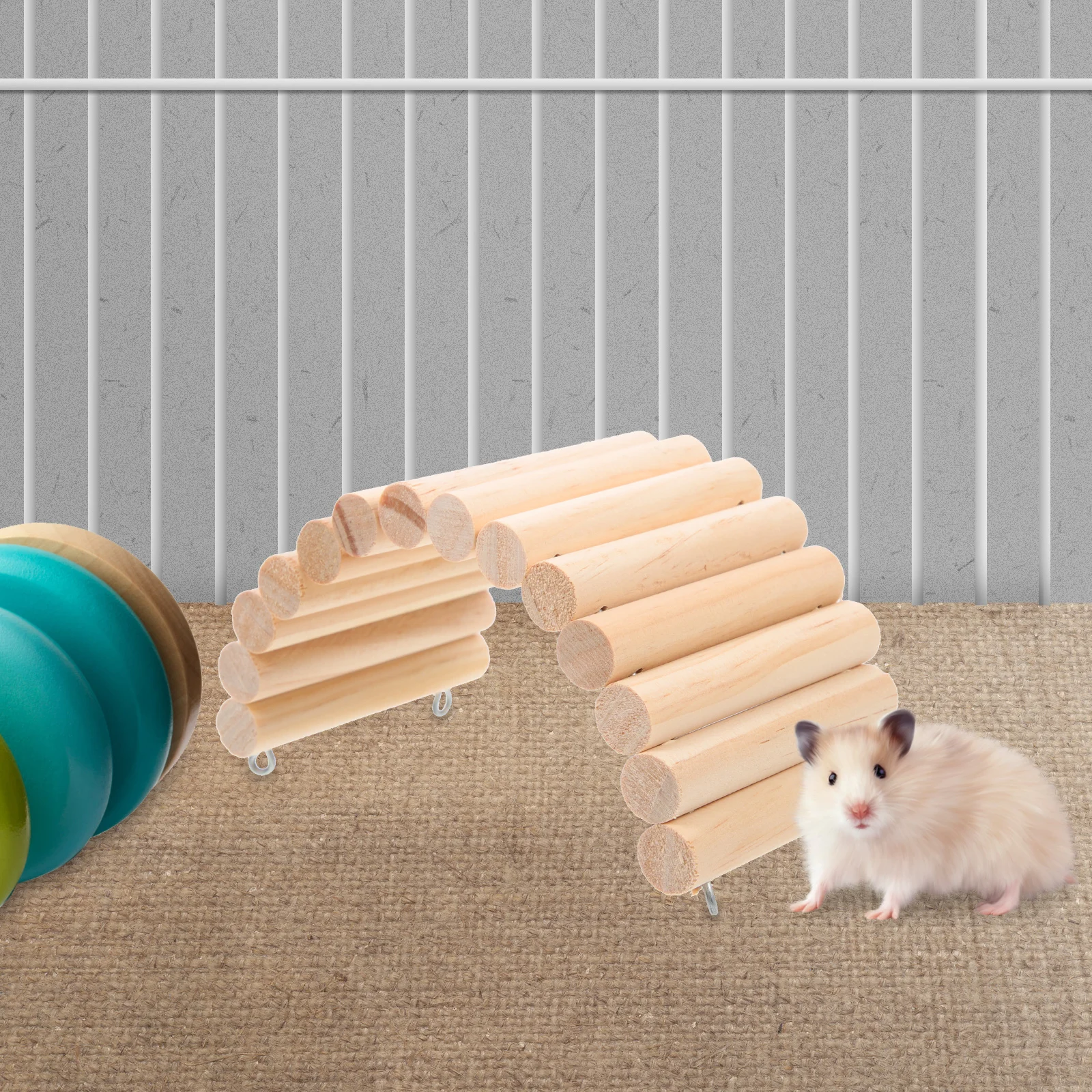 

Hamster Log Ladder Pet Plaything Wooden Climb Small Dog Toys Rat Cage Accessories Wider Taller Durable Bite Resistant Reusable
