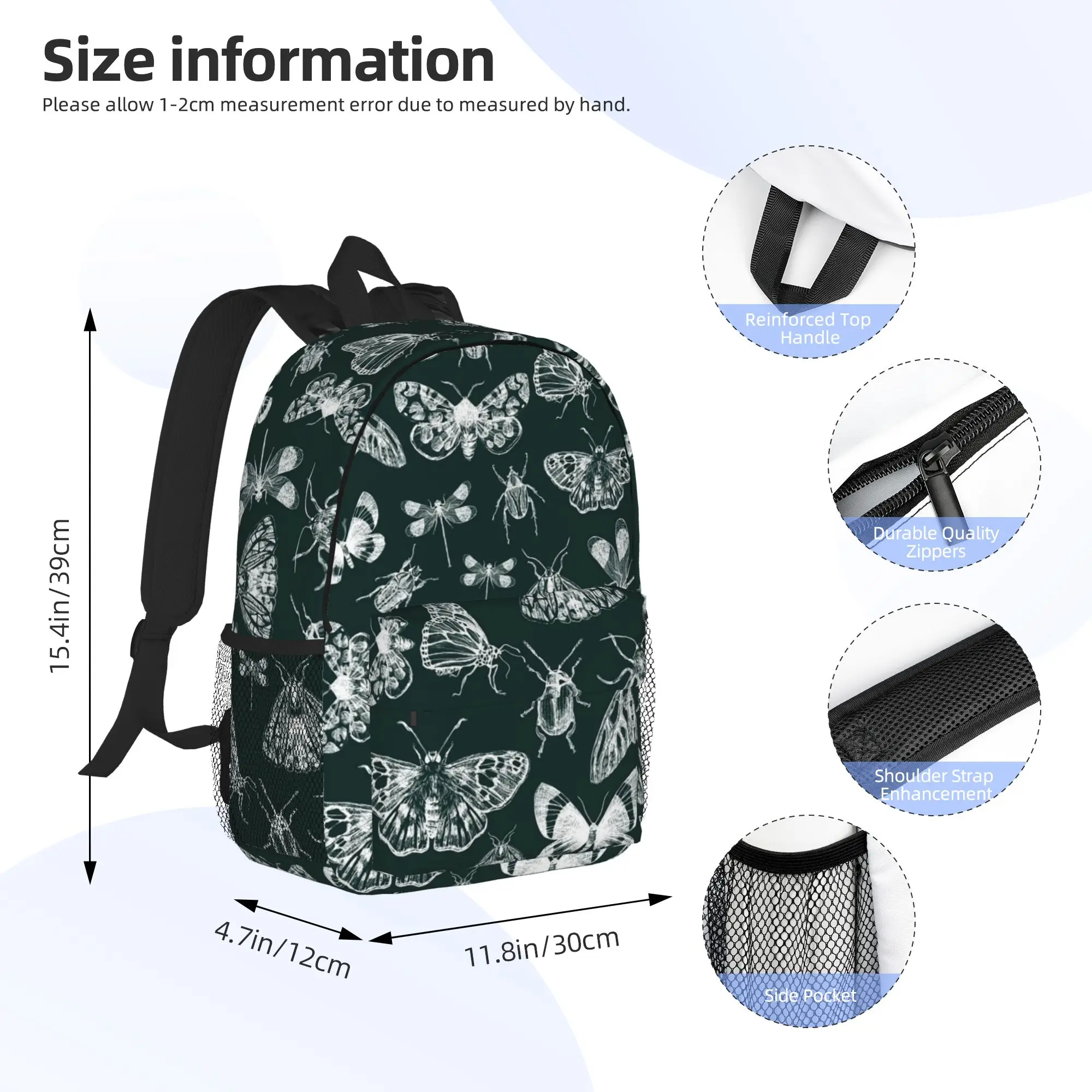 Bug Themed With Insect Patterns Backpack Hot Sale Daypack Large Capacity Boy Girl BookBag Shoulder Bags for Men Women School Bag