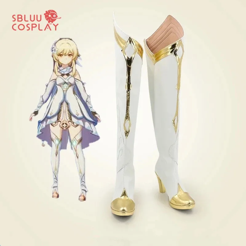 

Genshin Impact Traveller Lumine Cosplay Shoes Custom Made Boots Halloween Carnival