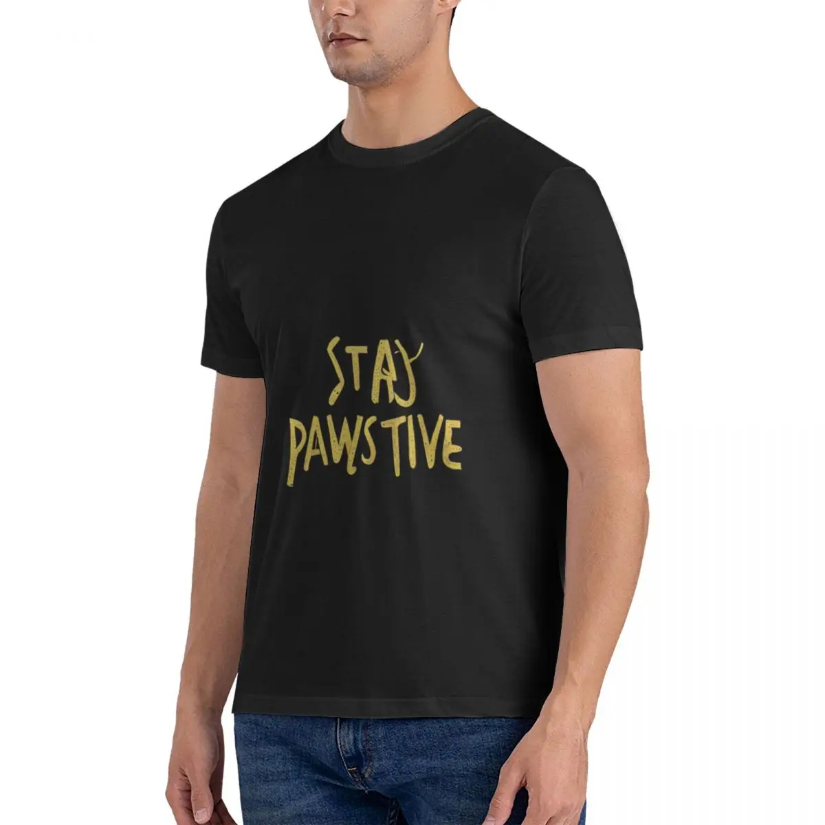 Stay Pawsitive cool Men's Basic Short Sleeve T-Shirt