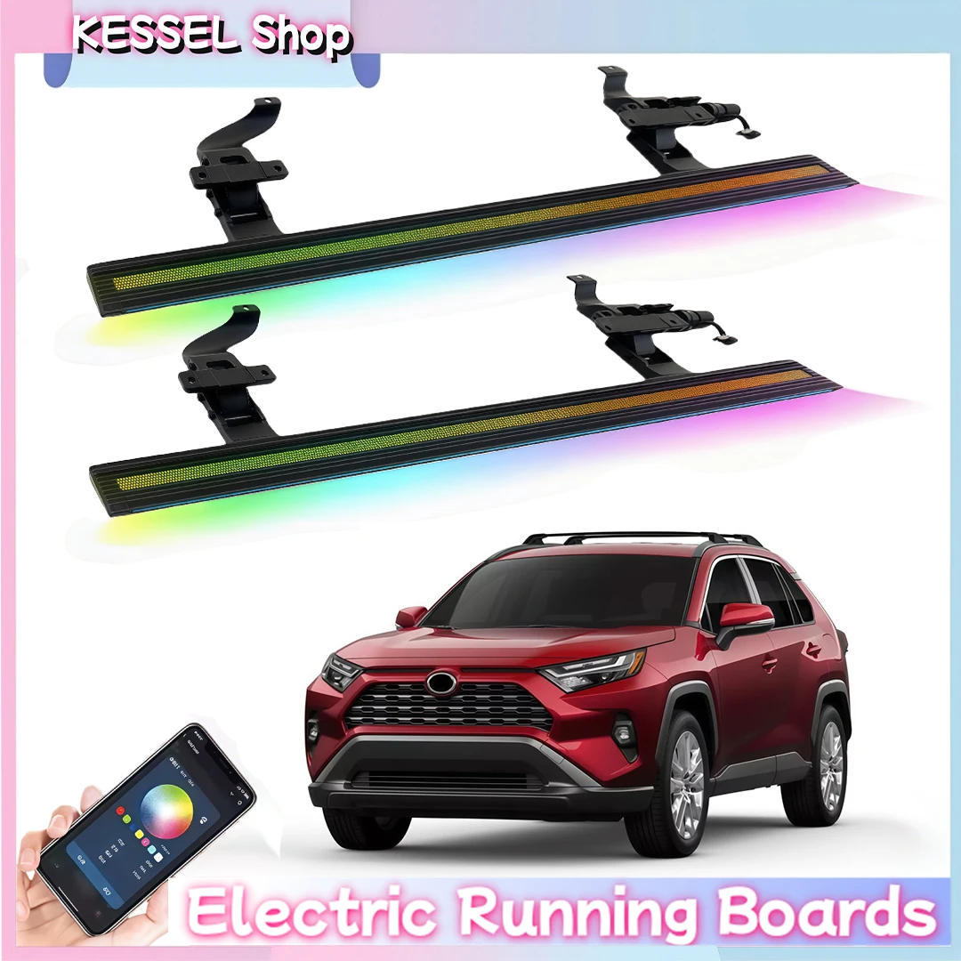 

Power Side Step with LED Light Electric Running Boards fits for Toyota RAV4 2019-2024 2025 Deployable Retractable Steps