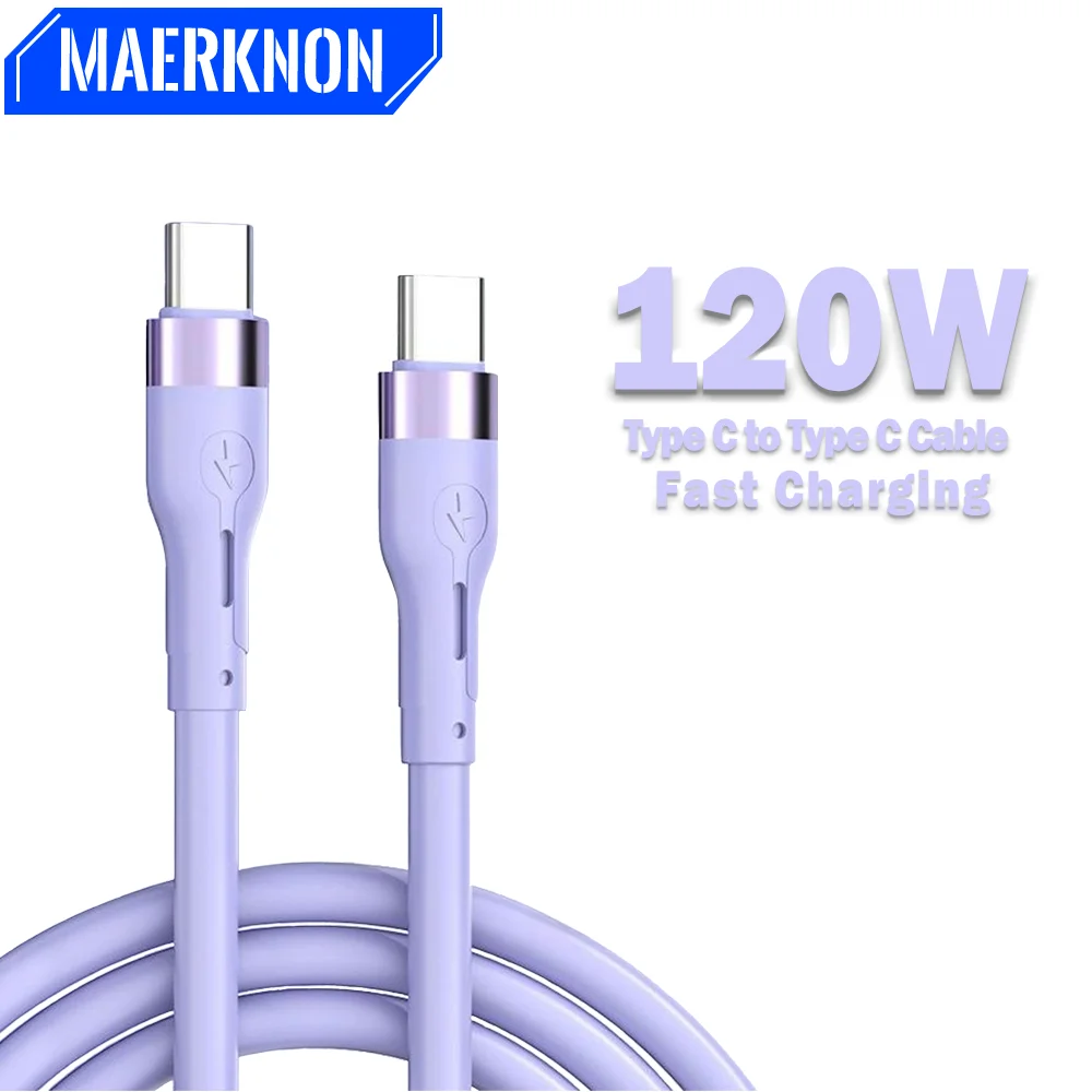 

120W USB C to USB Type C Cable PD Fast Charging USB Type C Data Cable For Samsung Xiaomi Huawei USB Data Line 1m/1.5m/2m