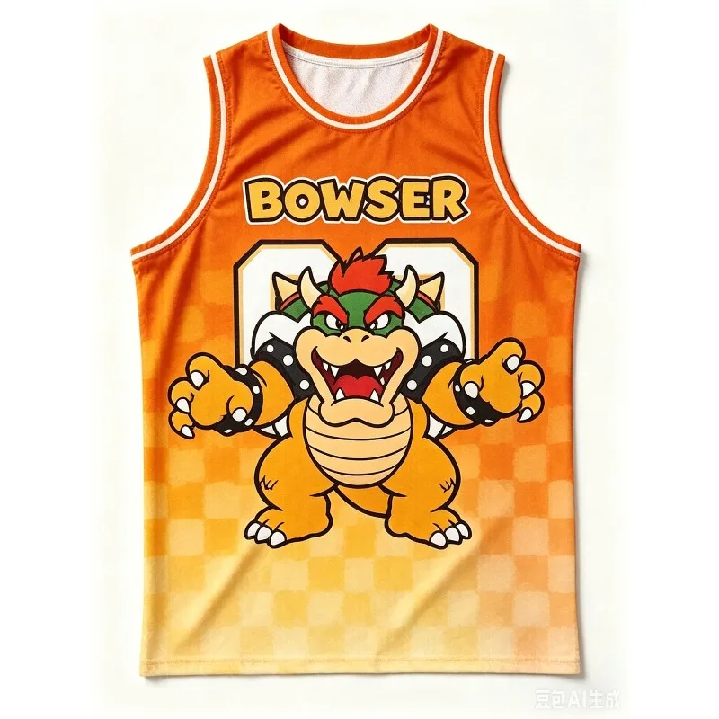Kids Super Mario Jersey Sleeveless Tank Top Cartoon Vest Summer Sportswear Children Anime Game Print Shirt Casual Sports Uniform view 5