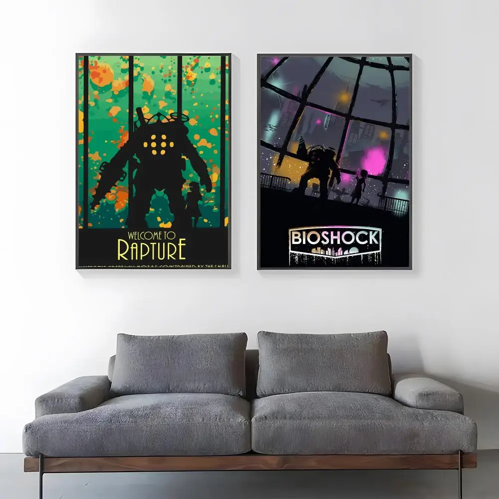 Affiche de jeu Bioshock Rapture, impression sur papier HD, décoration artistique pour la maison, le salon, la chambre à coucher, l'entrée, le bar, le café