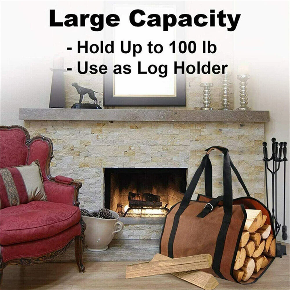 Outdoor Portable Durable Firewood Storage Bag Outdoor Camping And Transportation Log Storage Bags 1PC