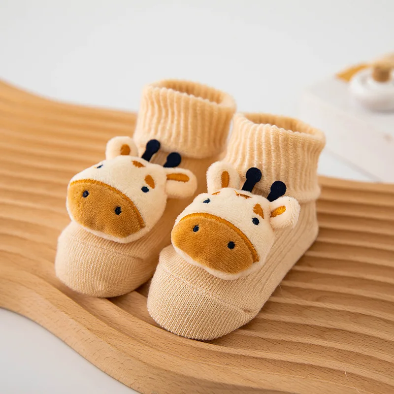 Baby Kids Toddler Anti-Slip Socks Spring Animal Infant Newborn Gift With Bells Home Floor Soft Cute Boots Baby Keep Warm Items