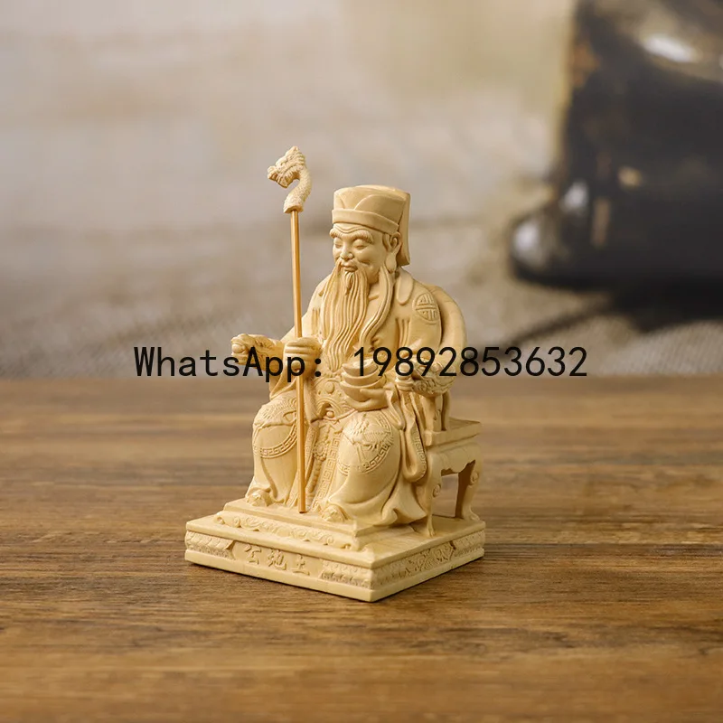 

4-13 boxwood carving land public land poplar god of wealth carving