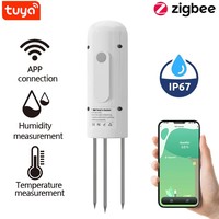 Tuya Smart IP67 Zigbee Soil Tester Temperature and Humidity Meter Waterproof  Moisture Garden Irrigation Home Assistant