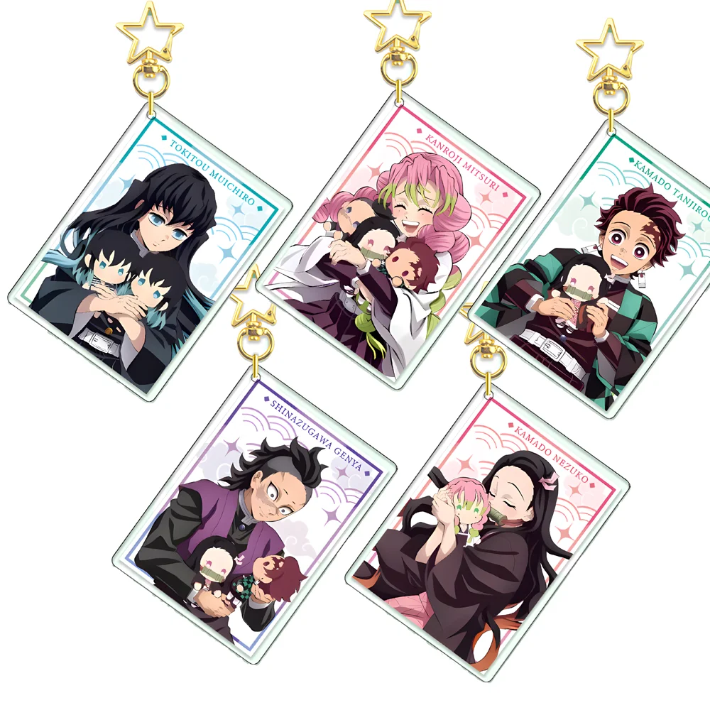 أنيمي Tanjirou Nezuko Mitsuri حقيبة قلادة Kimetsu No Yaiba 6 سنتيمتر سلسلة مفاتيح مصنوعة من الأكريليك الهدايا نموذج شخصية المشجعين هدية عيد الميلاد