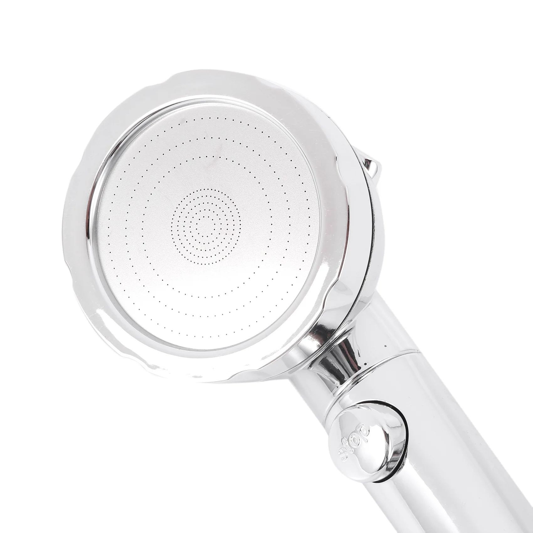 

75STO-3X Handheld Shower Head High Pressure Chrome 3 Spary Setting With ON/OFF Pause Switch Water Saving Adjustable Luxury