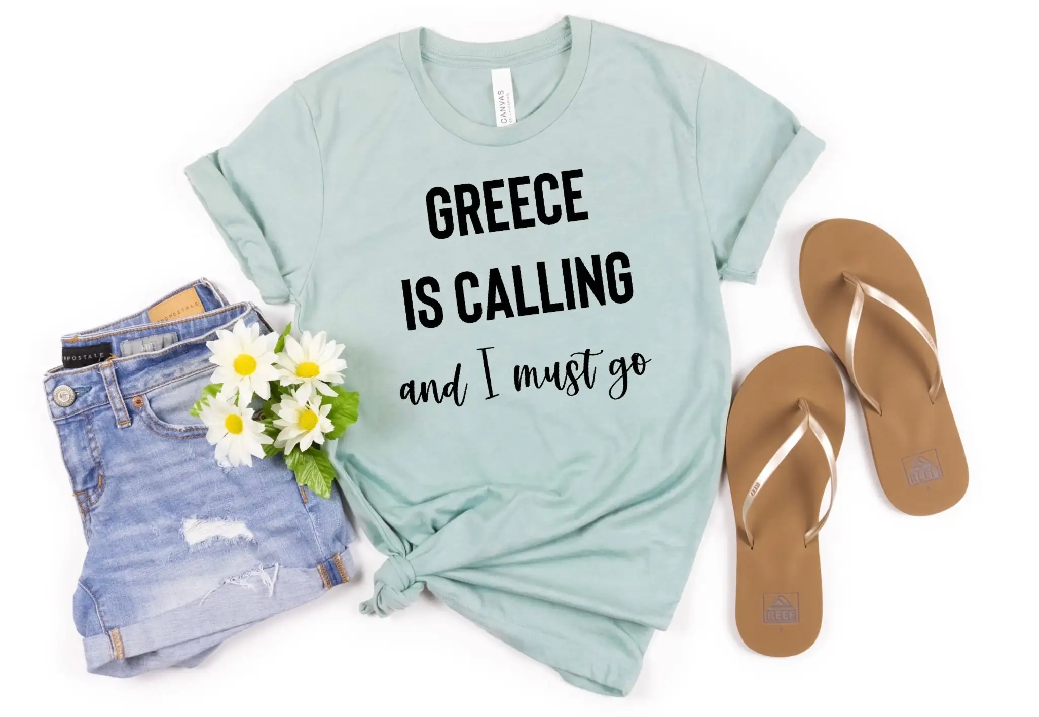 Greece T Shirt Is Calling I Must Go Greek Santorini Mykonos Trip Lover