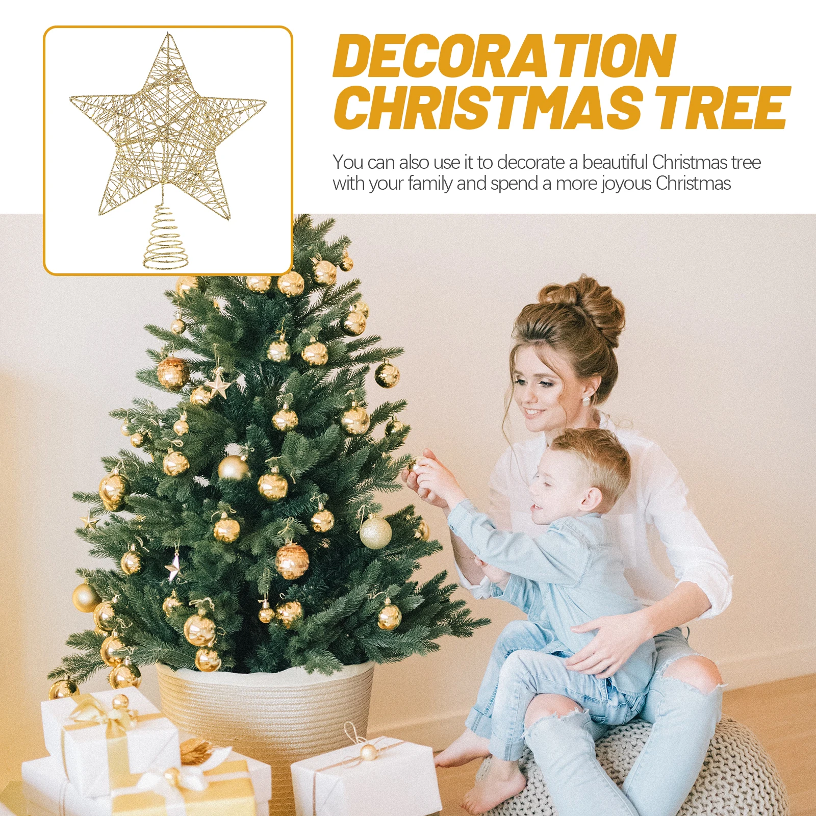 

Christmas Tree Top Decoration Decorations Ornaments Star Xmas Trees of Toppper for Pentagram