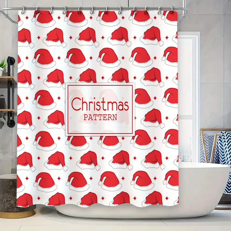 

Санта-Клаус Рождественская занавеска для душа Праздничное украшение для ванной комнаты