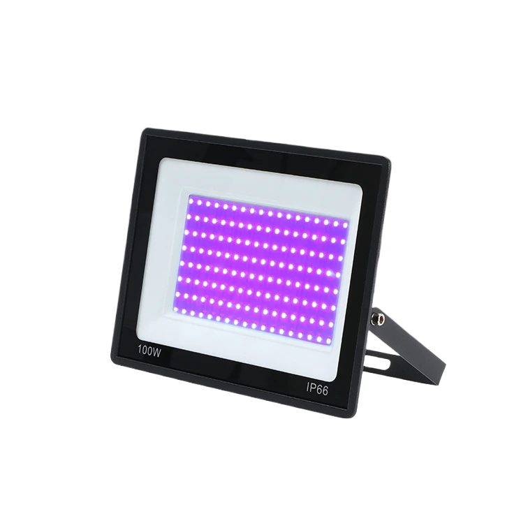 UV Flood Light 30W 60W 100W 200W Outdoor Floodlight Ultraviolet Fluorescent Stage Lamp IP66 Waterproof 100V-240V for Disco Party