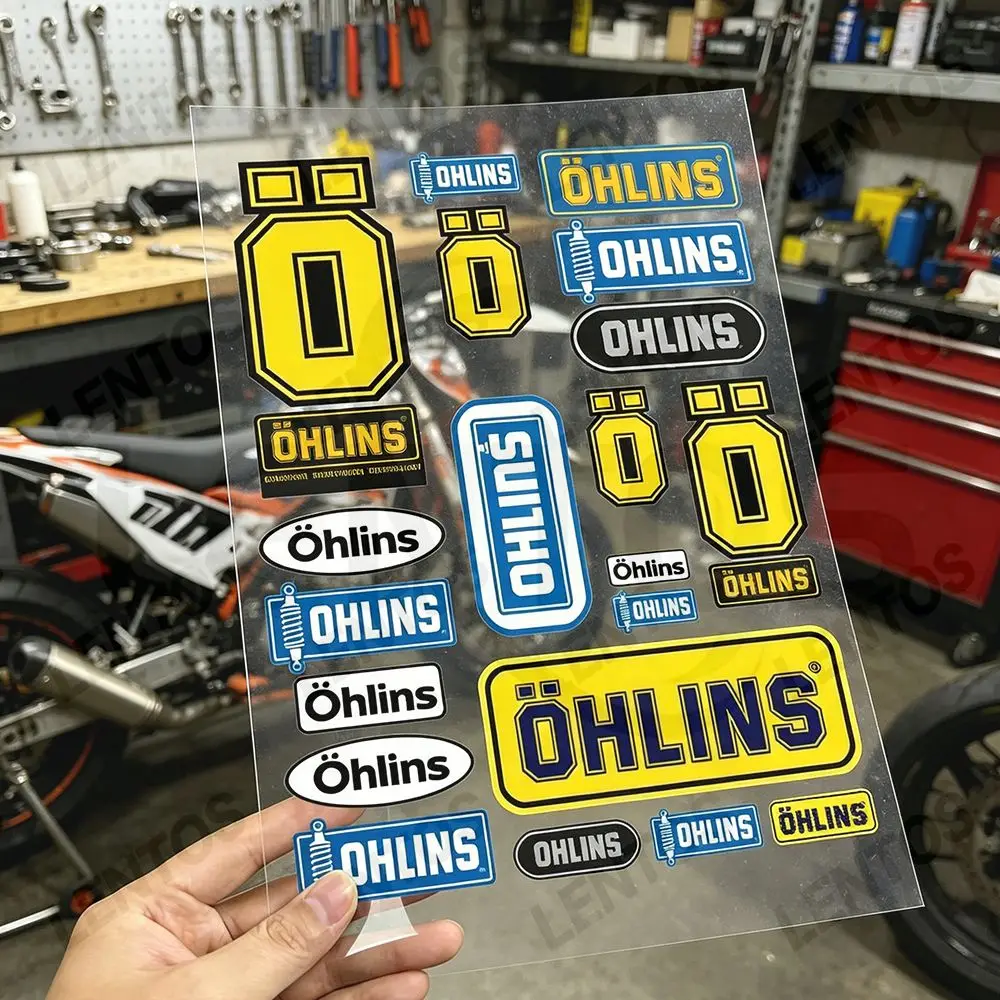 For Ohlins Reflective Motorcycle Stickers Waterproof Vinyl Decals for Motorbike Helmet Fuel Tank Bike