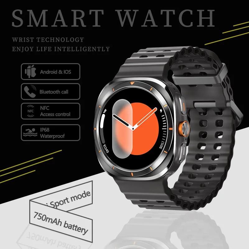 Classic New Galaxy Watch 7 Ultra Sports Fitness Bluetooth Voice Call NFC GPS Tracker Multi-Function Unisex AMOLED HD Smart Watch