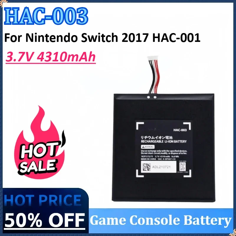 

New 3.7V 4310mAh HAC-003 HAC 003 Game Console Battery for Nintendo Switch 2017 HAC-001 Internal Upgrade High Quality Battery