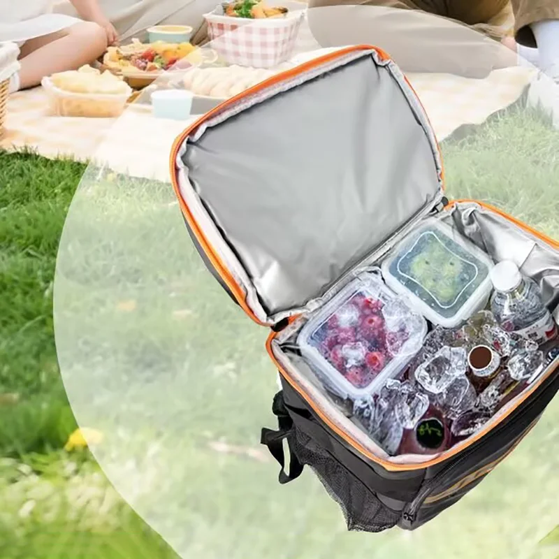 Large Portable Thermal Lunch Bag Food Box Durable Waterproof Cooler Ice Insulated Case Camping Oxford Dinner Backpacks Icebox