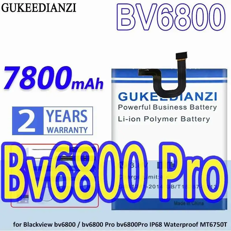 

Высокая емкость для Blackview Bv6800 Pro Bv6800pro IP68 водонепроницаемый MT6750T 7800 мАч аккумулятор мобильного телефона