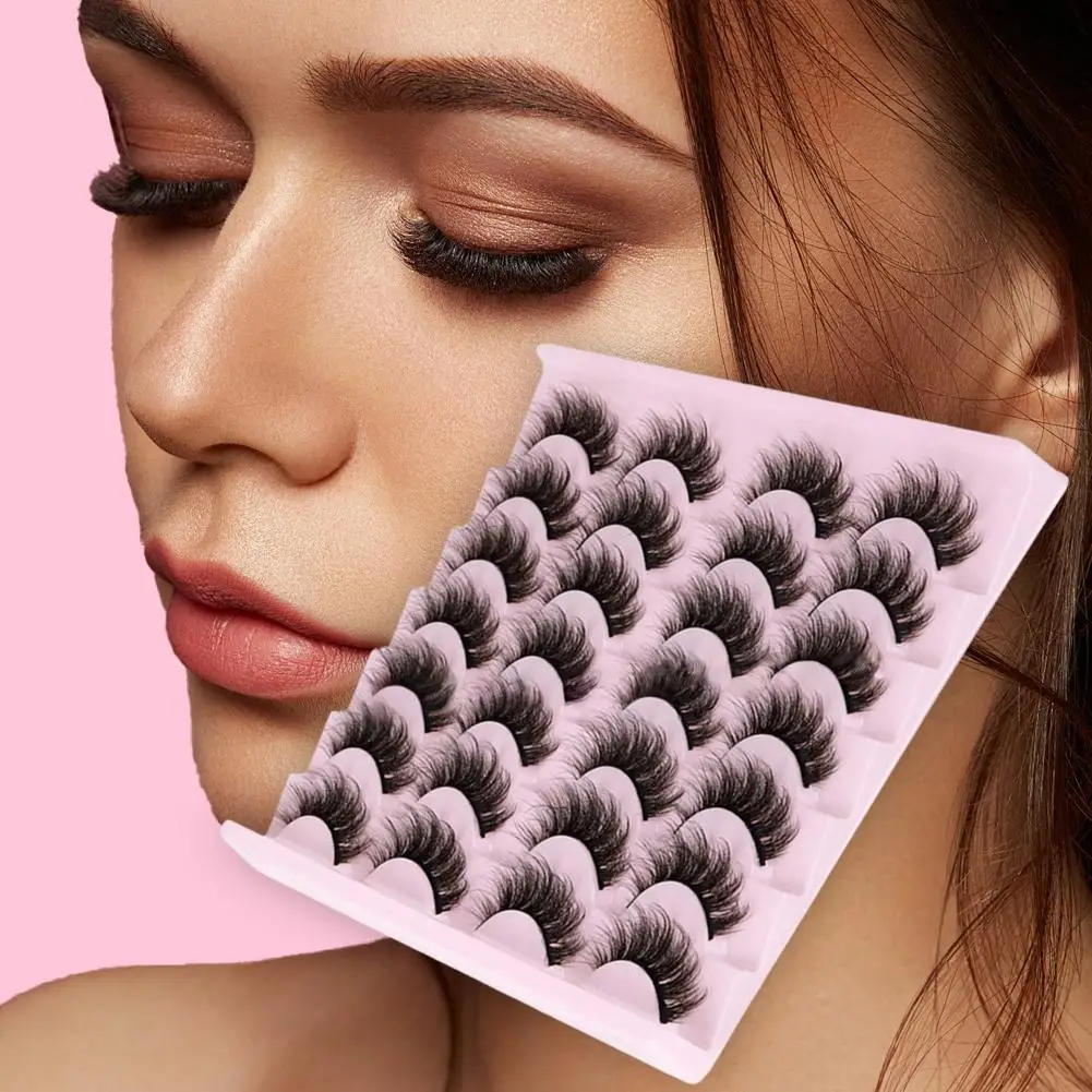 14 paires de Faux cils 6D, Super moelleux, vaporeux, dramatiques, effet d'extension de vison, maquillage pour chat, O7Y9