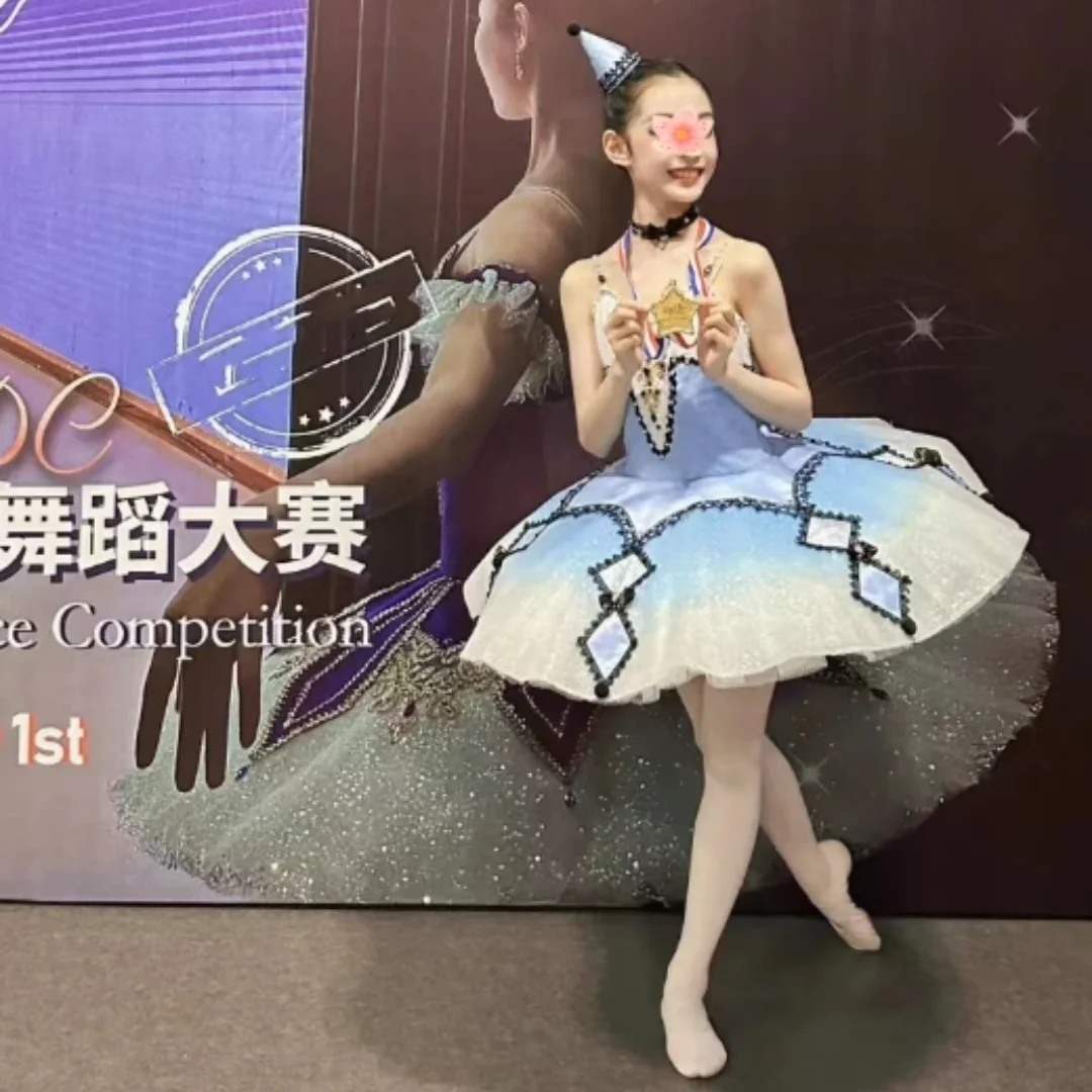 Million Clown variations ballet dance dress children adult professional customized high-end performance competition dress female