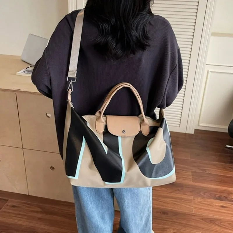 حقيبة يد، حزام كتف عريض من القماش للنساء، إحساس راقي، حقيبة كتف واحدة على الوجهين #4