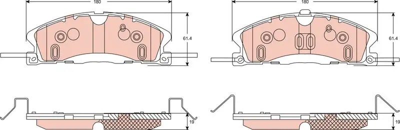 THREEON Front Brake Pads for FORD EXPLORER U5 FORD FLEX TAURUS 3.5 3.7 for LINCOLN MKS MKT 3.5 3.7 DG132001BA GA DG1Z2001D/F/A