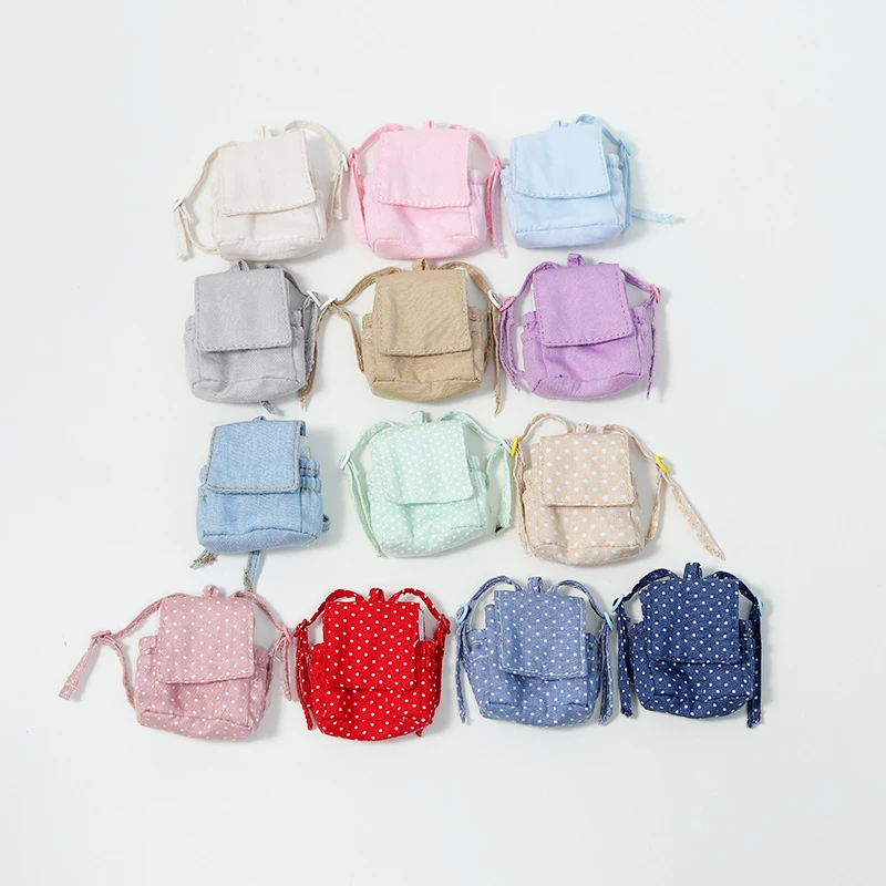 OB11 doll backpack backpack 6 points/12 points BJD doll Labubu canvas 8 points BJD multi pattern dressing bag