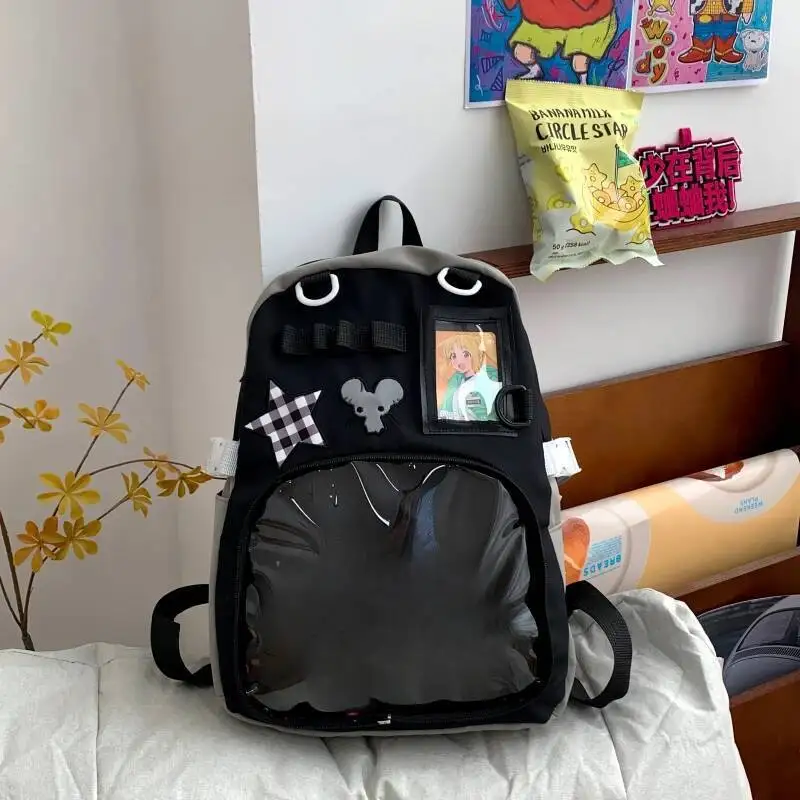 Transparent Ita Bags Women College Students Fashion Kawaii Star Backpacks Preppy Sweet Y2k Aesthetic Schoolbags All Match Trendy