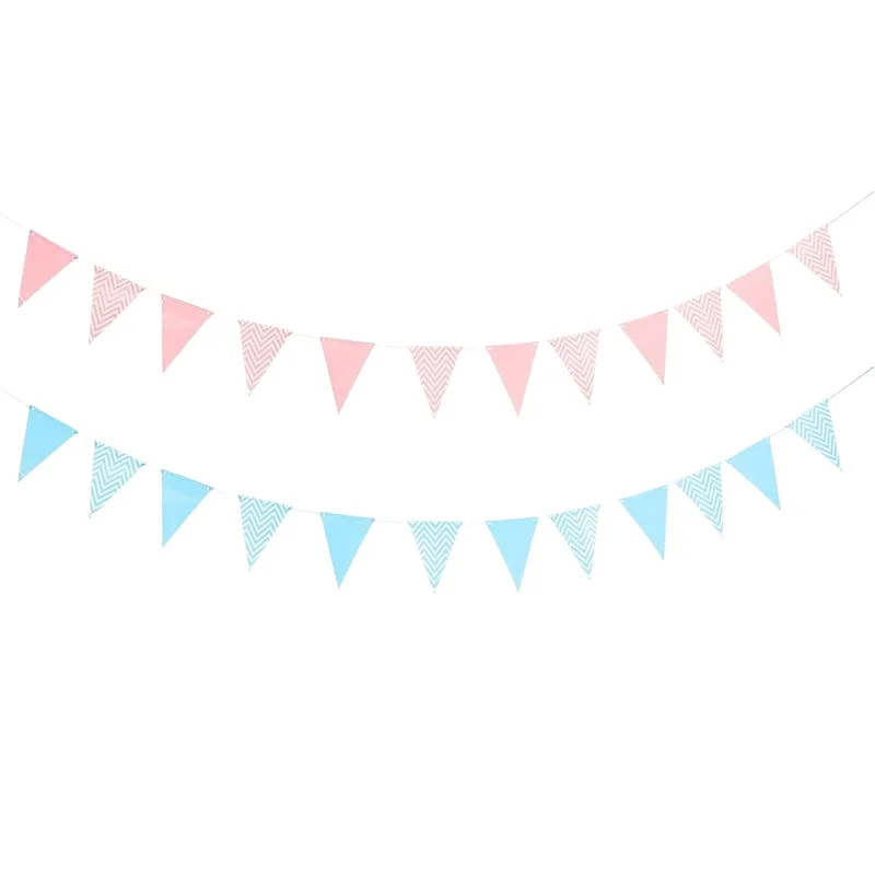 Colorful Triangle Bunting Flags With Metallic Accents Chevron Patterns For Birthday Wedding Baby Shower Decor